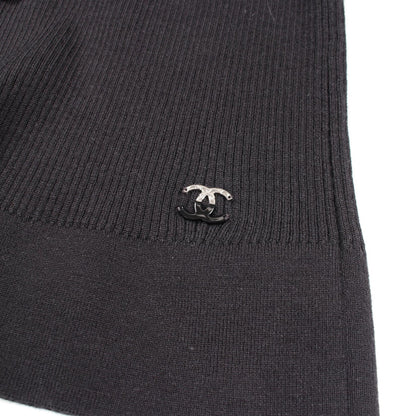 CHANEL Coco Mark Ribbon Rib Knit Sweater Size 40