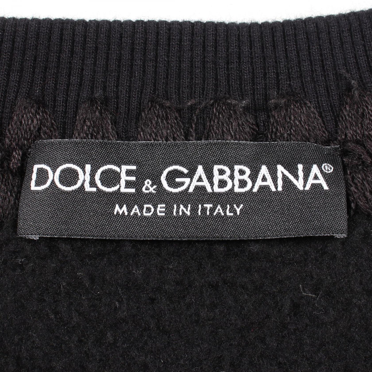 DOLCE & GABBANA Seahorse Beaded Sweatshirt Black Size 52