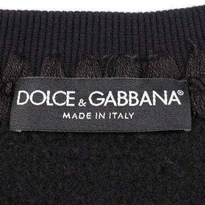DOLCE & GABBANA Seahorse Beaded Sweatshirt Black Size 52