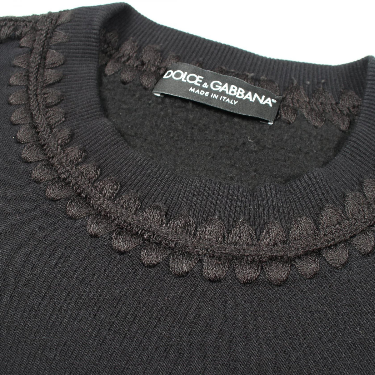 DOLCE & GABBANA Seahorse Beaded Sweatshirt Black Size 52