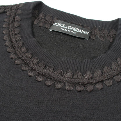 DOLCE & GABBANA Seahorse Beaded Sweatshirt Black Size 52