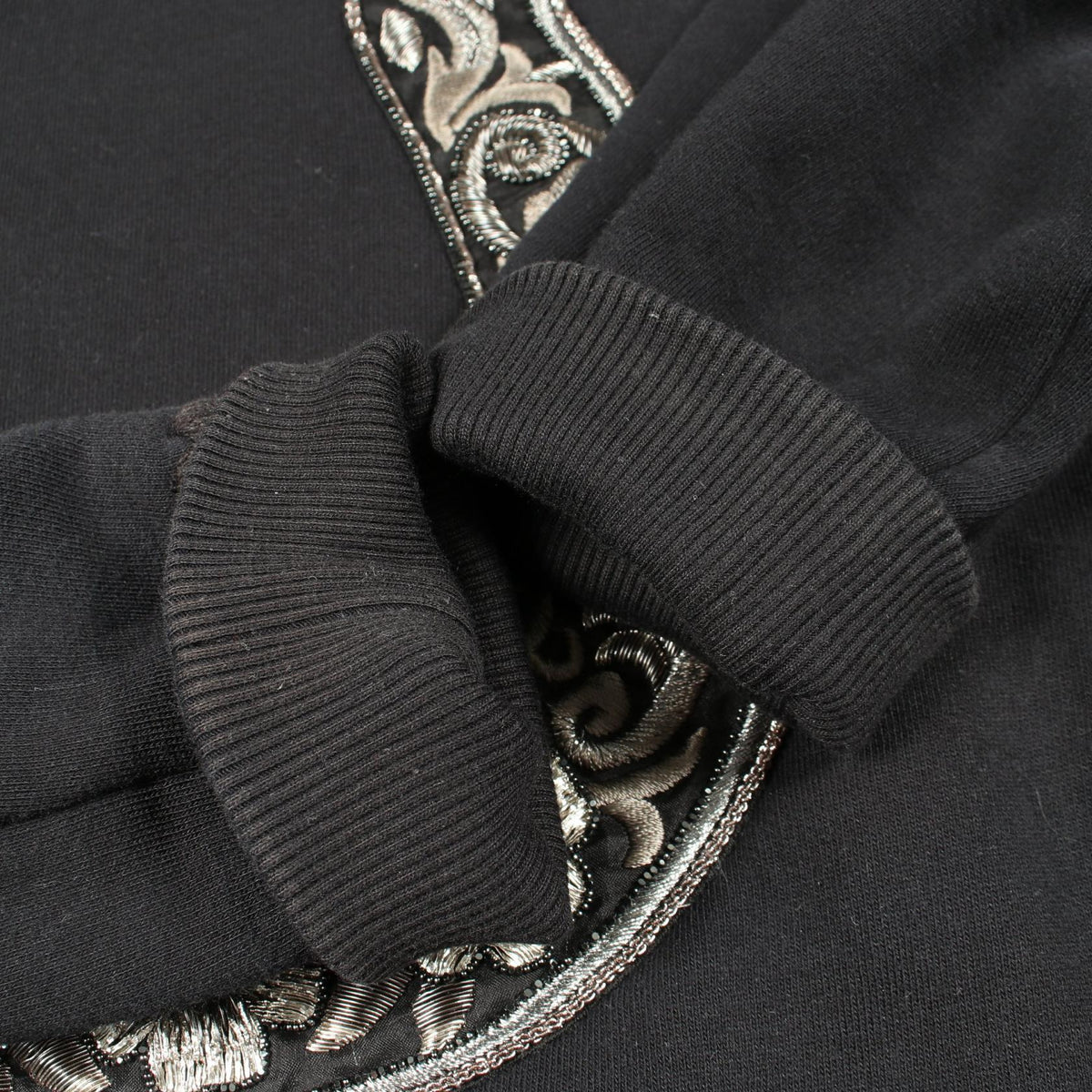 DOLCE & GABBANA Seahorse Beaded Sweatshirt Black Size 52