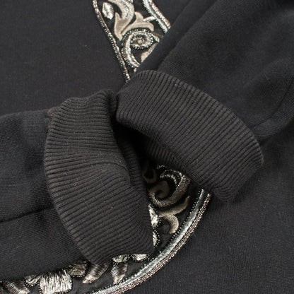 DOLCE & GABBANA Seahorse Beaded Sweatshirt Black Size 52