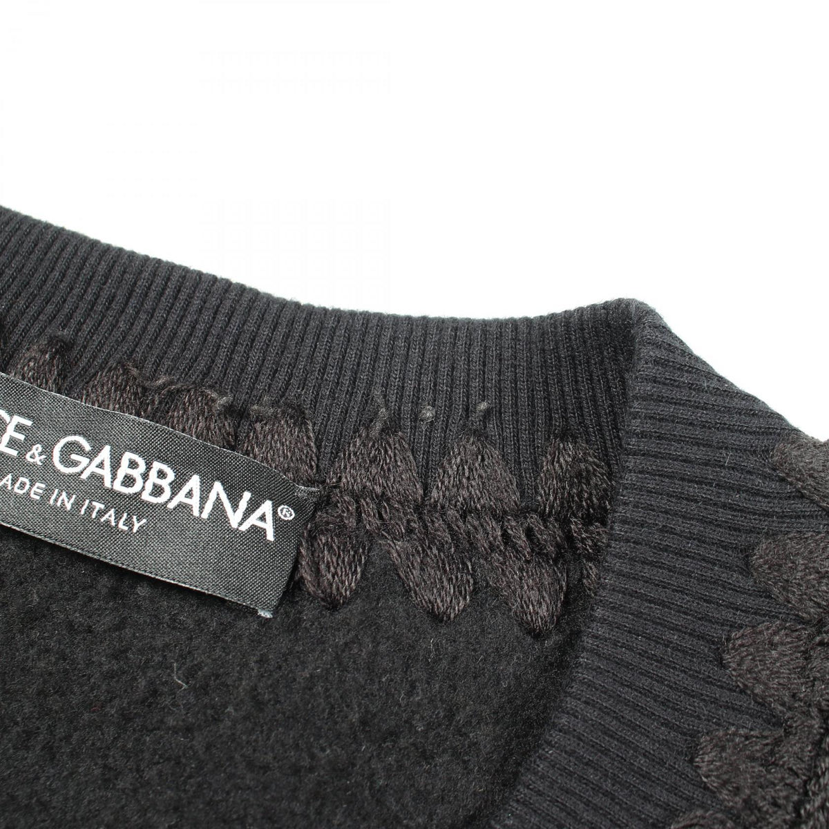 DOLCE & GABBANA Seahorse Beaded Sweatshirt Black Size 52