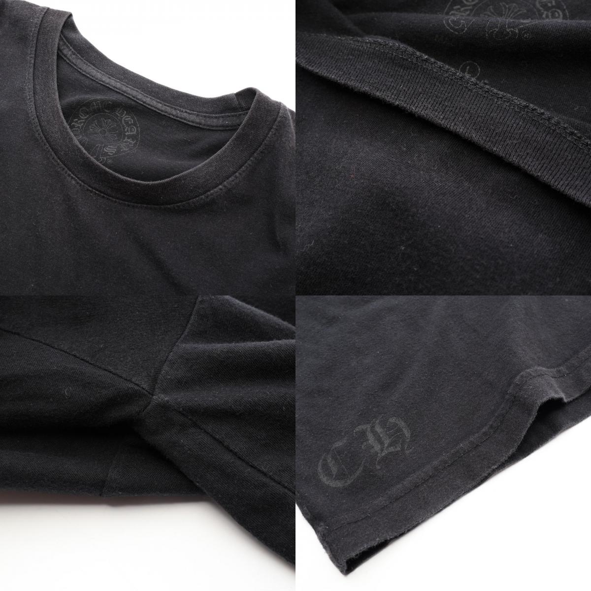 CHROME HEARTS Scroll Label Cotton T-Shirt Black Size L