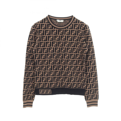 FENDI Zucca Long Sleeve Sweater Beige Size 40