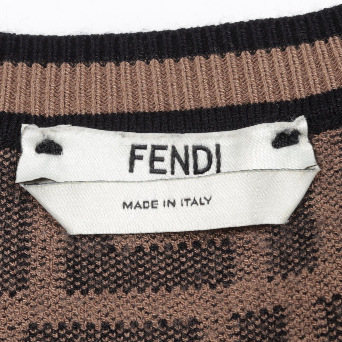 FENDI Zucca Long Sleeve Sweater Beige Size 40