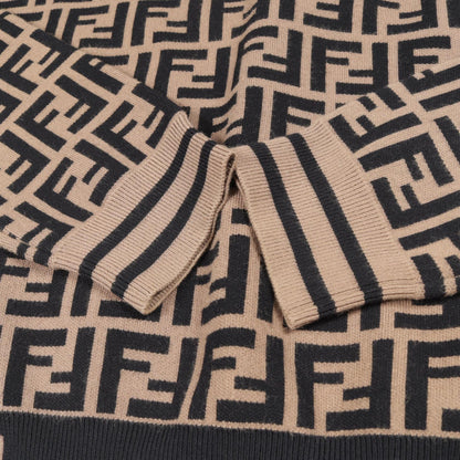 FENDI Zucca Long Sleeve Sweater Beige Size 40