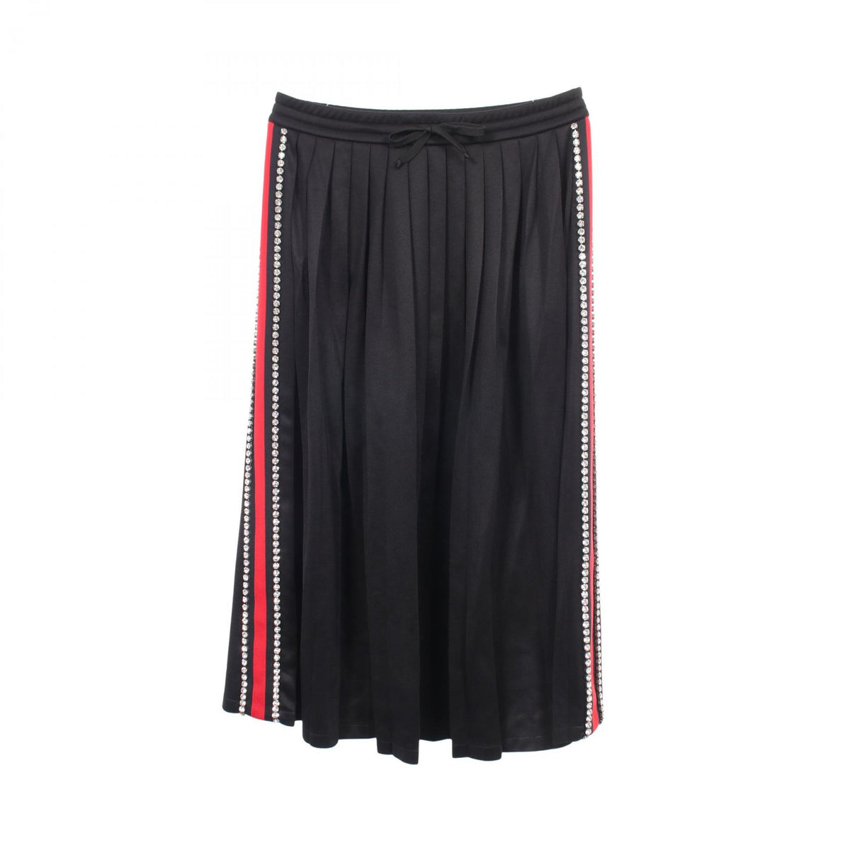 GUCCI Sideline Bijou Pleated Jersey Midi Skirt Size M