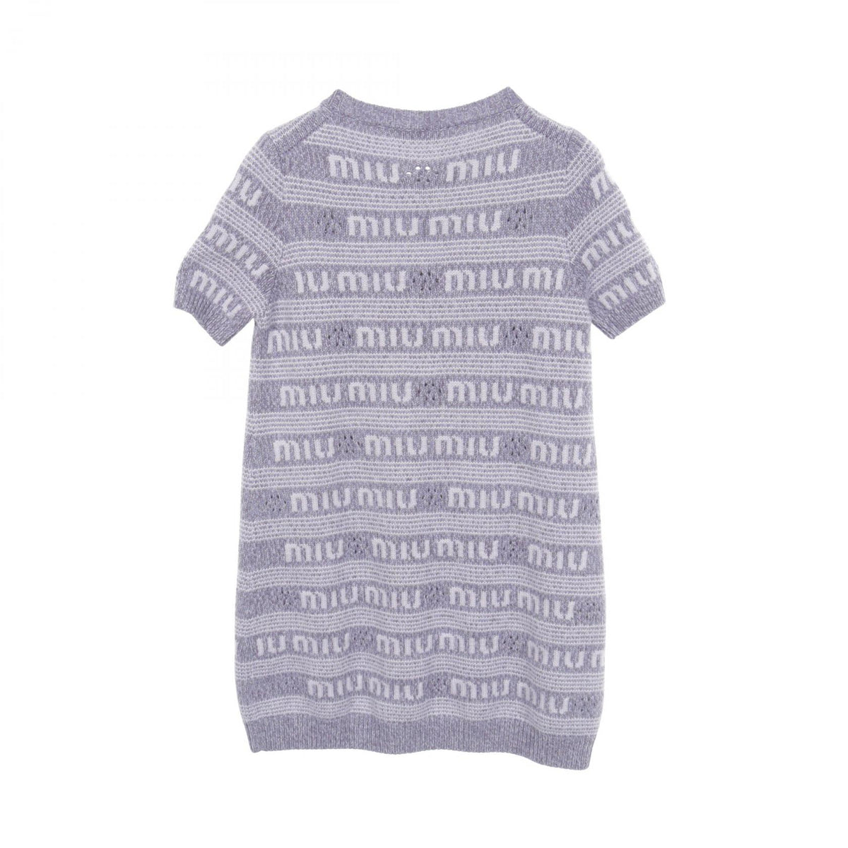 Miu Miu Logo Short Sleeve Wool Cashmere Dress Size 36