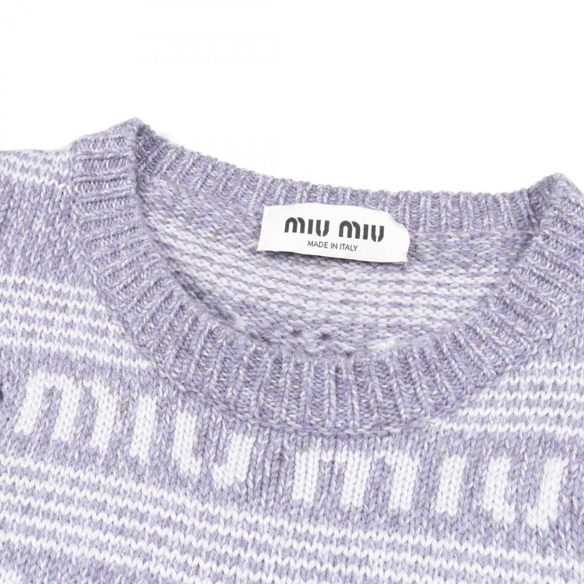 Miu Miu Logo Short Sleeve Wool Cashmere Dress Size 36