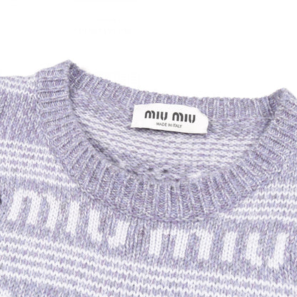 Miu Miu Logo Short Sleeve Wool Cashmere Dress Size 36