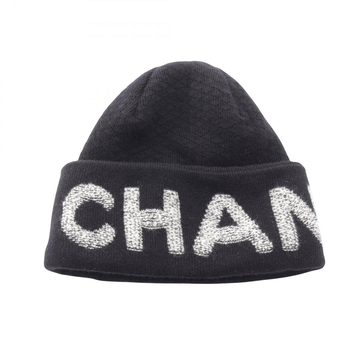 CHANEL Logo Wool Cashmere Knit Hat