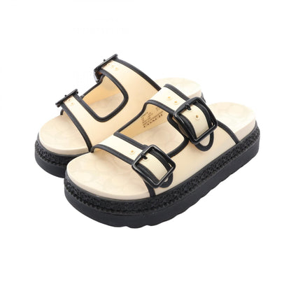 COACH Rainey Rubber Sandals Beige Black Size US 7