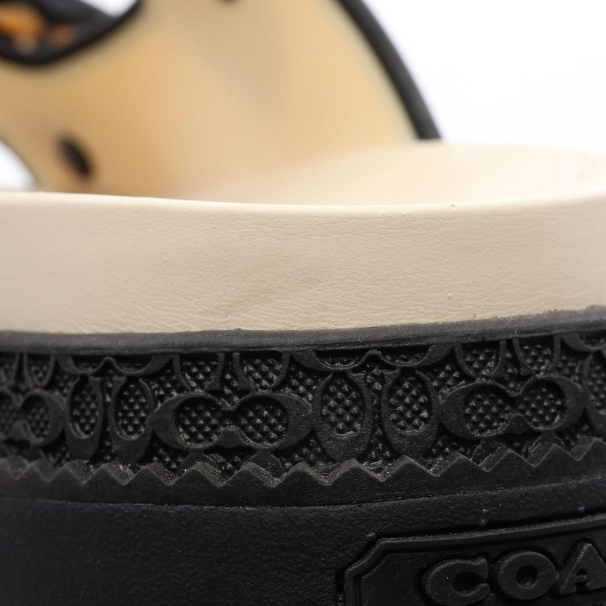 COACH Rainey Rubber Sandals Beige Black Size US 7