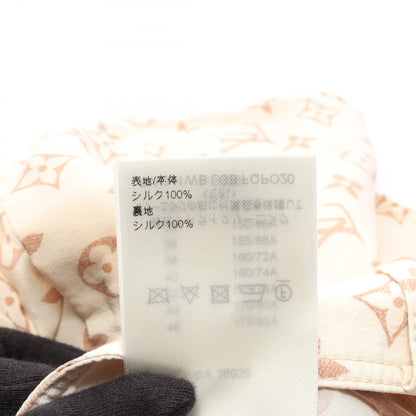 LOUIS VUITTON Monogram Silk Shorts Beige Pants Size 34