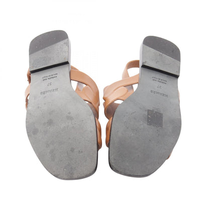 HERMES Grace Leather Sandals Brown Size 37
