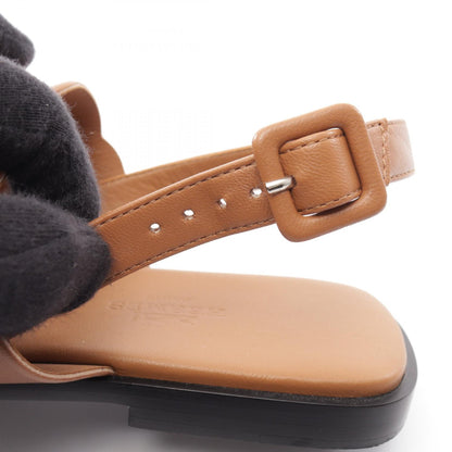 HERMES Grace Leather Sandals Brown Size 37