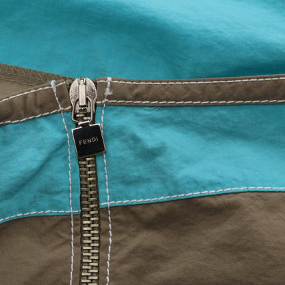 FENDI Striped Nylon Camisole Blue Size 38