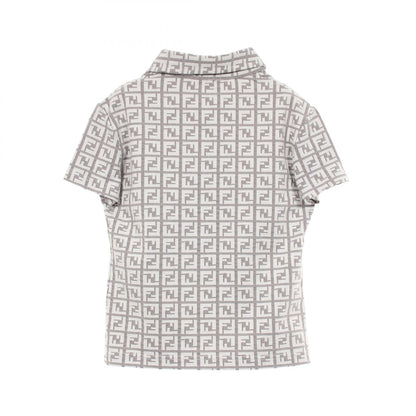 FENDI Zucca Pattern Nylon Polo Shirt Size 40
