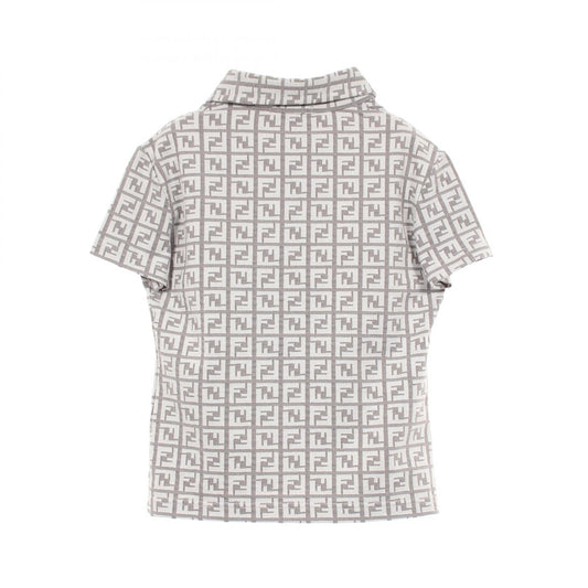 FENDI Zucca Pattern Nylon Polo Shirt Size 40