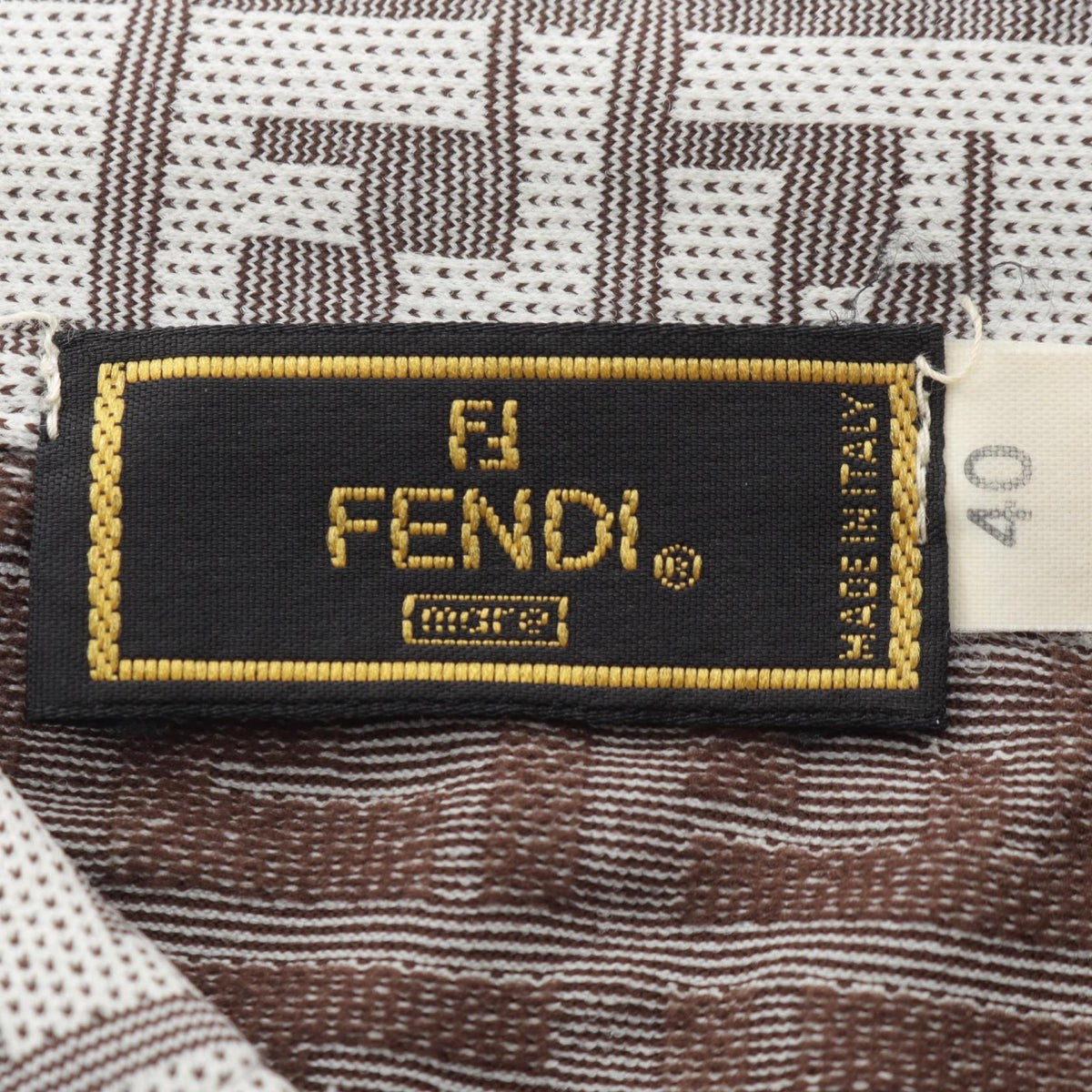 FENDI Zucca Pattern Nylon Polo Shirt Size 40