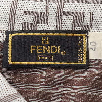 FENDI Zucca Pattern Nylon Polo Shirt Size 40