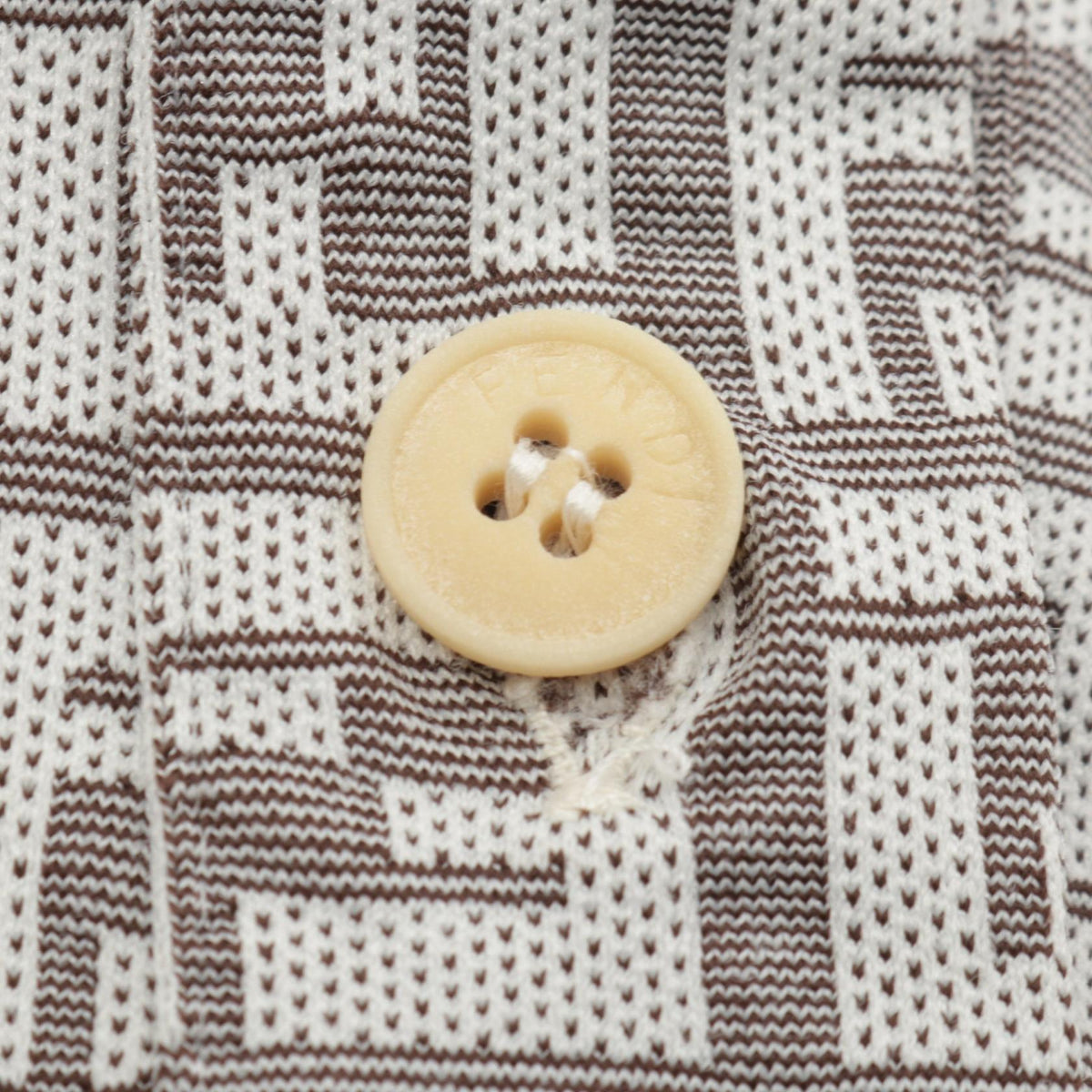 FENDI Zucca Pattern Nylon Polo Shirt Size 40