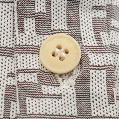 FENDI Zucca Pattern Nylon Polo Shirt Size 40
