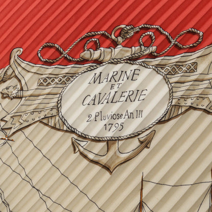 HERMES Carre Plisse Marine et Silk Scarf