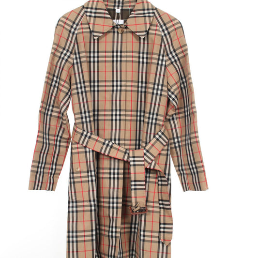 BURBERRY Kempton Short Nova Check Trench Coat Beige Size UK6