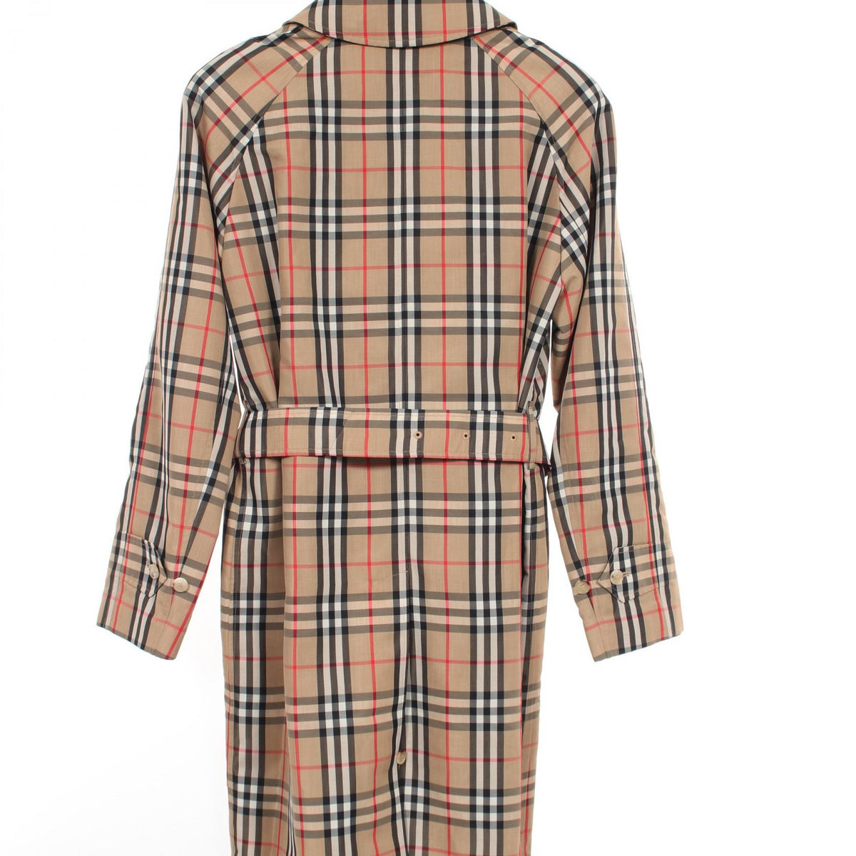 BURBERRY Kempton Short Nova Check Trench Coat Beige Size UK6