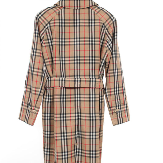 BURBERRY Kempton Short Nova Check Trench Coat Beige Size UK6