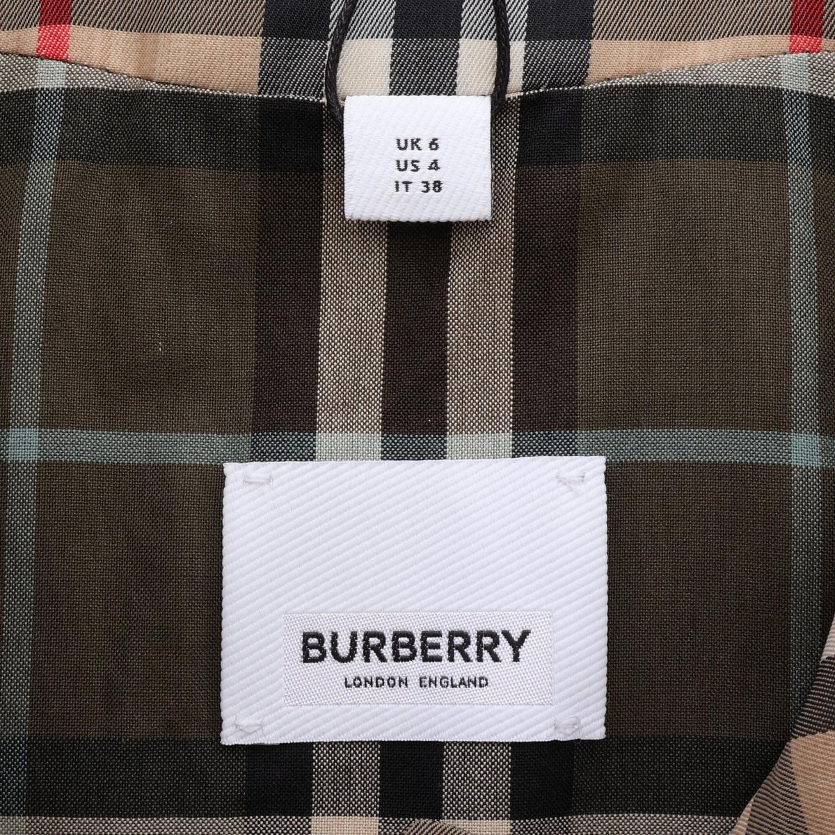 BURBERRY Kempton Short Nova Check Trench Coat Beige Size UK6