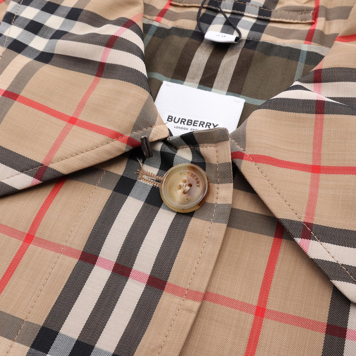BURBERRY Kempton Short Nova Check Trench Coat Beige Size UK6
