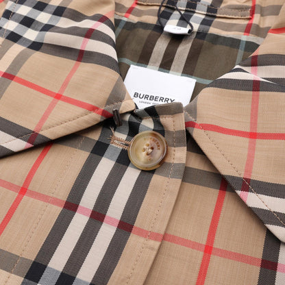 BURBERRY Kempton Short Nova Check Trench Coat Beige Size UK6