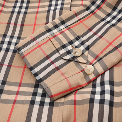 BURBERRY Kempton Short Nova Check Trench Coat Beige Size UK6