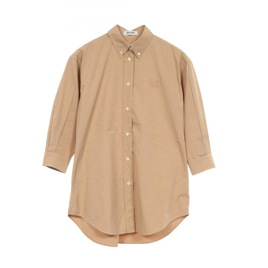 Miu Miu Logo Cotton Long Sleeve Top Size 36