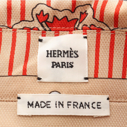 HERMES Aux Champs en Fleurs RayeH Drawstring Ring Size 38