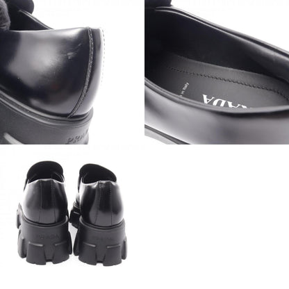 PRADA Black Monolith Triangle Leather Loafers Size 38.5