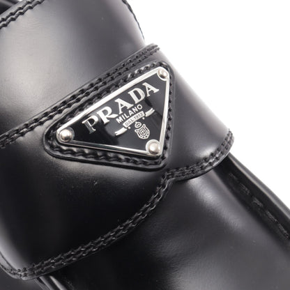 PRADA Black Monolith Triangle Leather Loafers Size 38.5