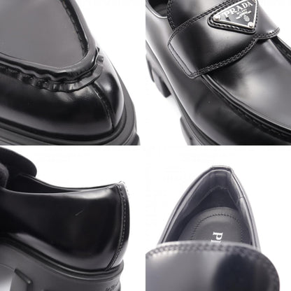 PRADA Black Monolith Triangle Leather Loafers Size 38.5