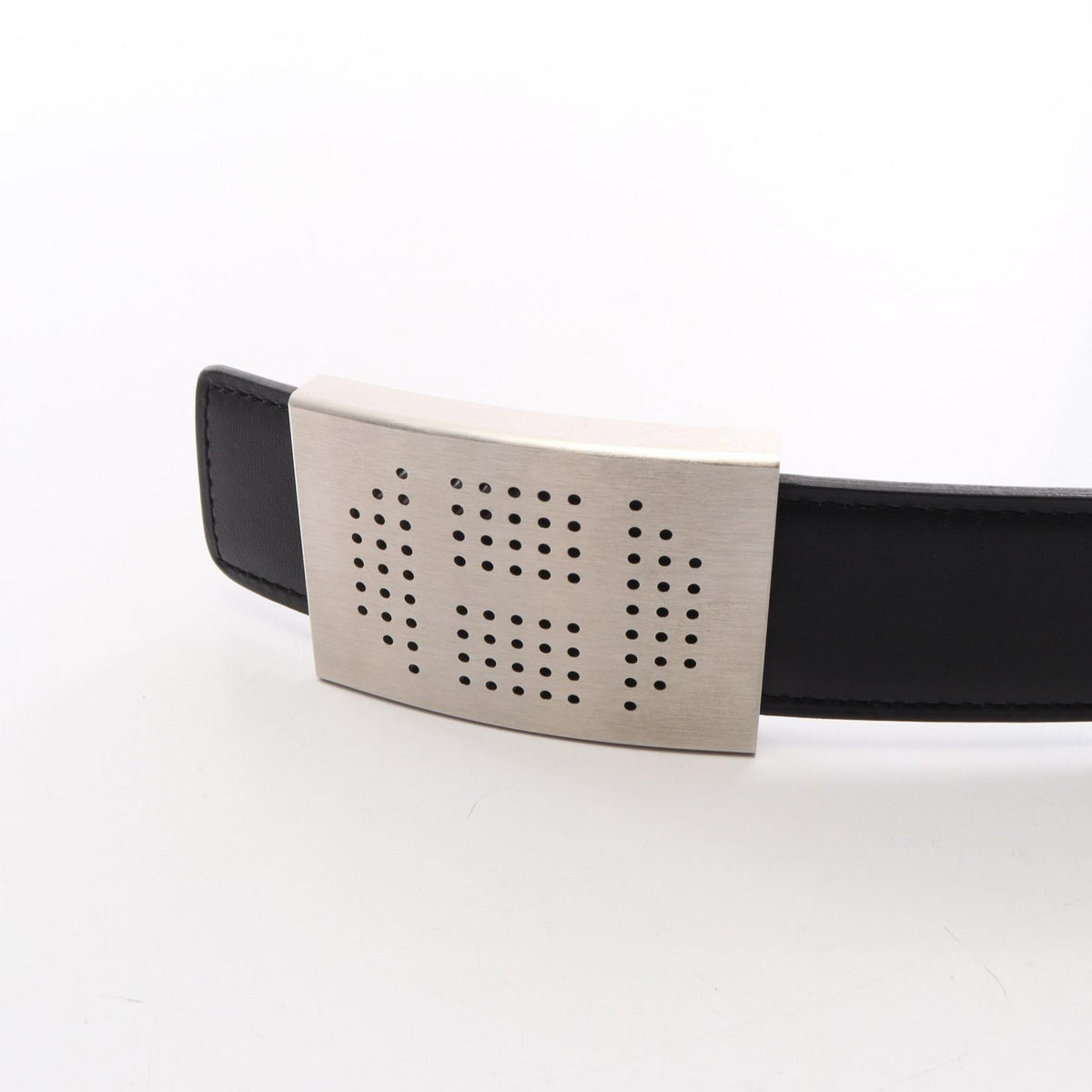 HERMES Black Reversible Leather Belt Size 90