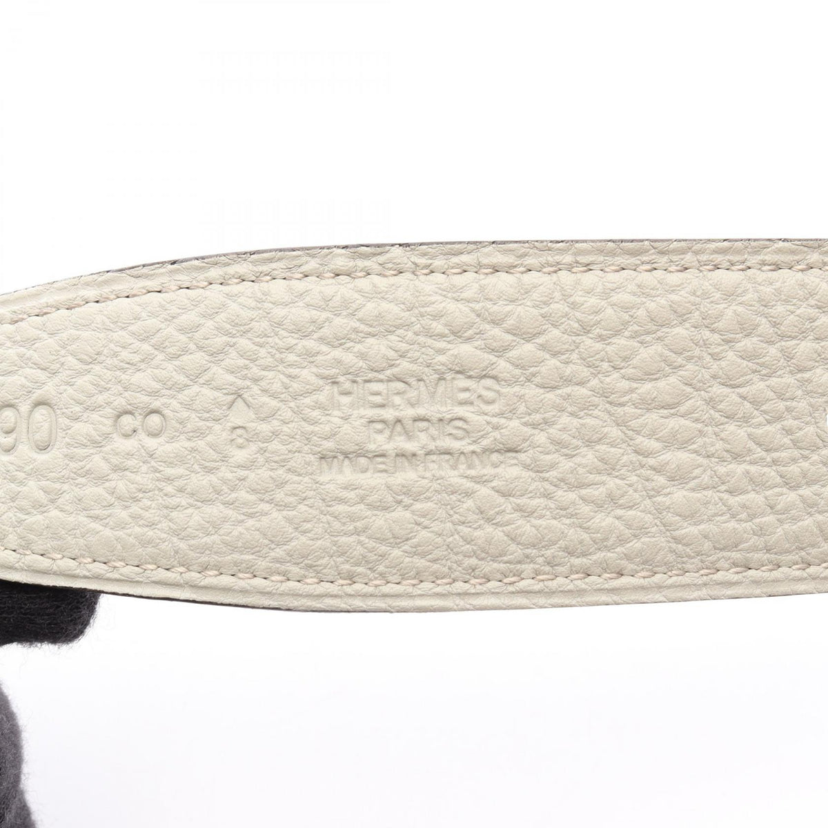 HERMES Black Reversible Leather Belt Size 90