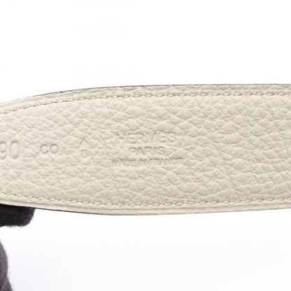 HERMES Black Reversible Leather Belt Size 90