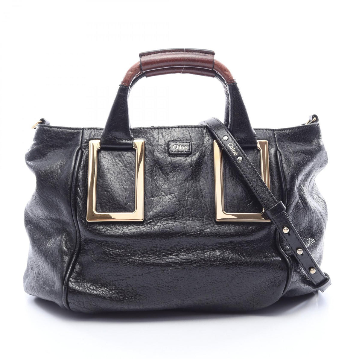 Chloe Ethel 2-Way Leather Handbag Black