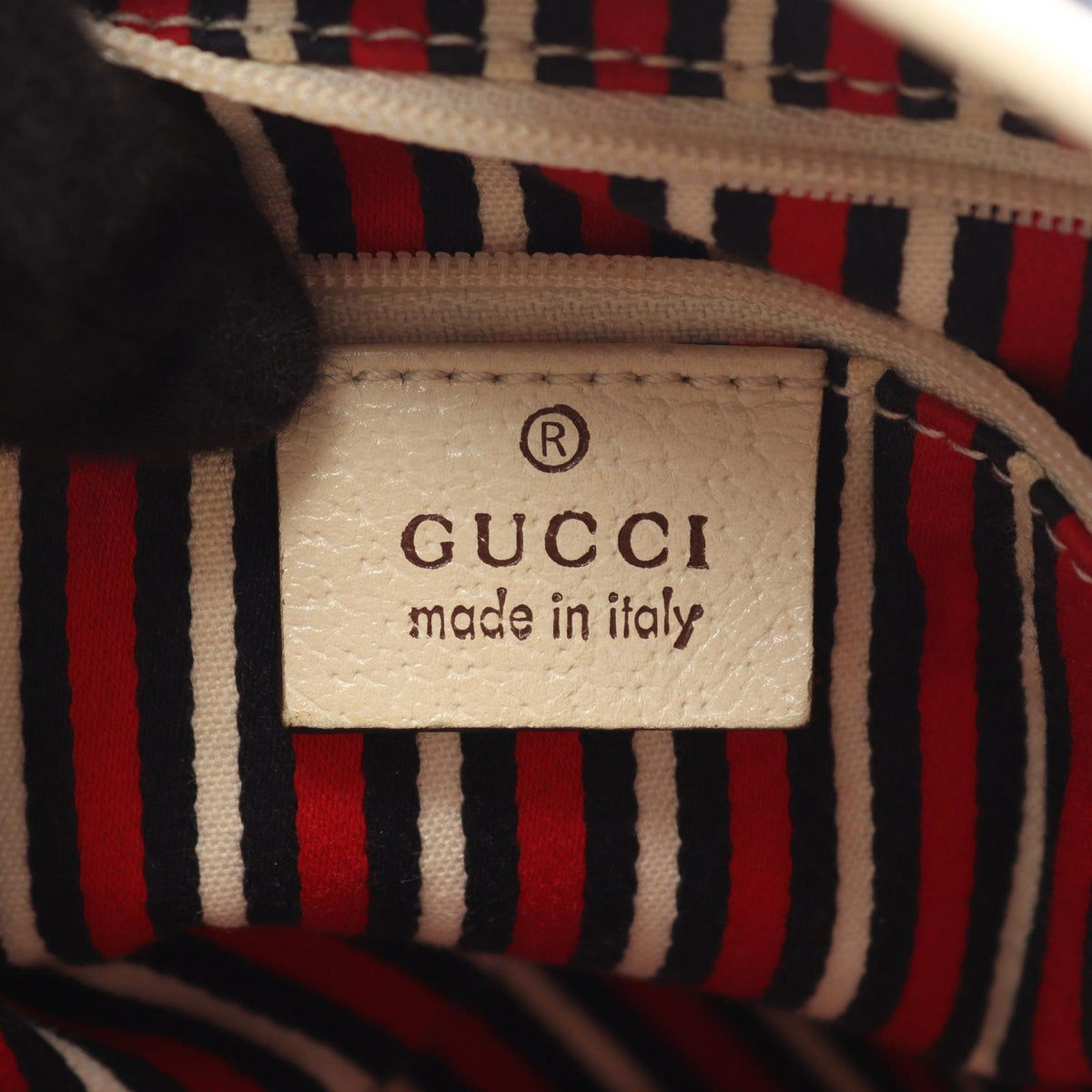 GUCCI Abbey Canvas Leather Bag Navy