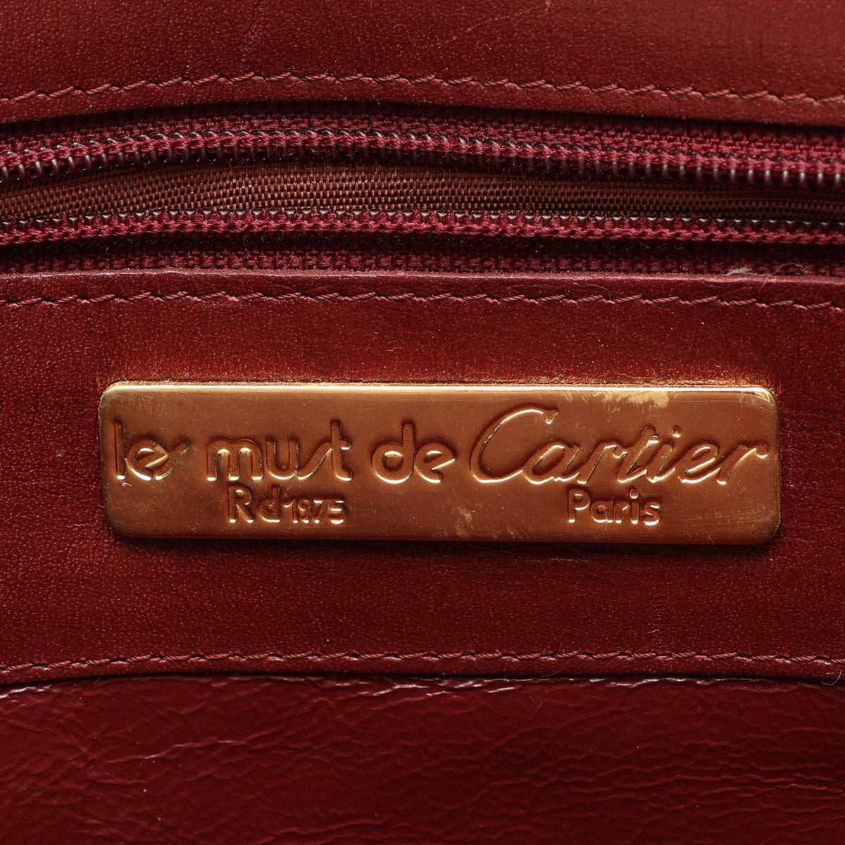 CARTIER Must Line Leather Bag Bordeaux