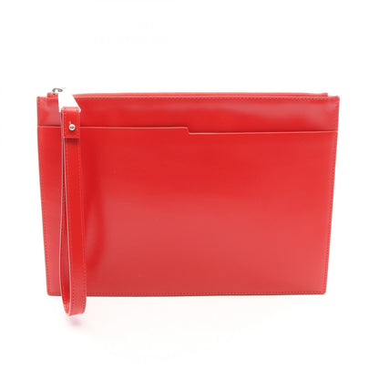 BOTTEGA VENETA Leather Clutch Bag Red