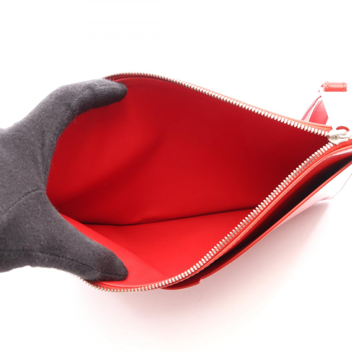 BOTTEGA VENETA Leather Clutch Bag Red